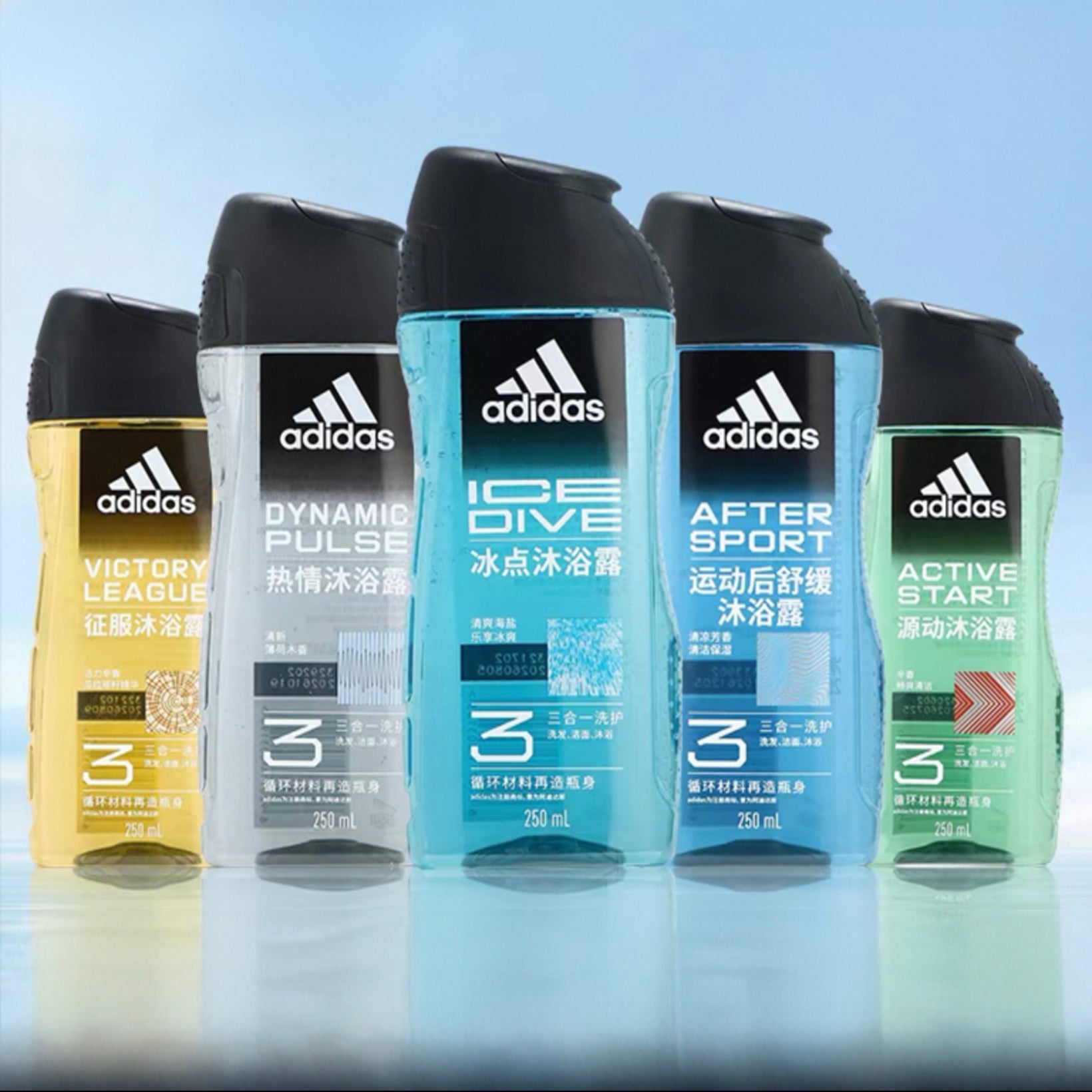 Adidas 3 in 1 body, hair & face shower gel, 600ml